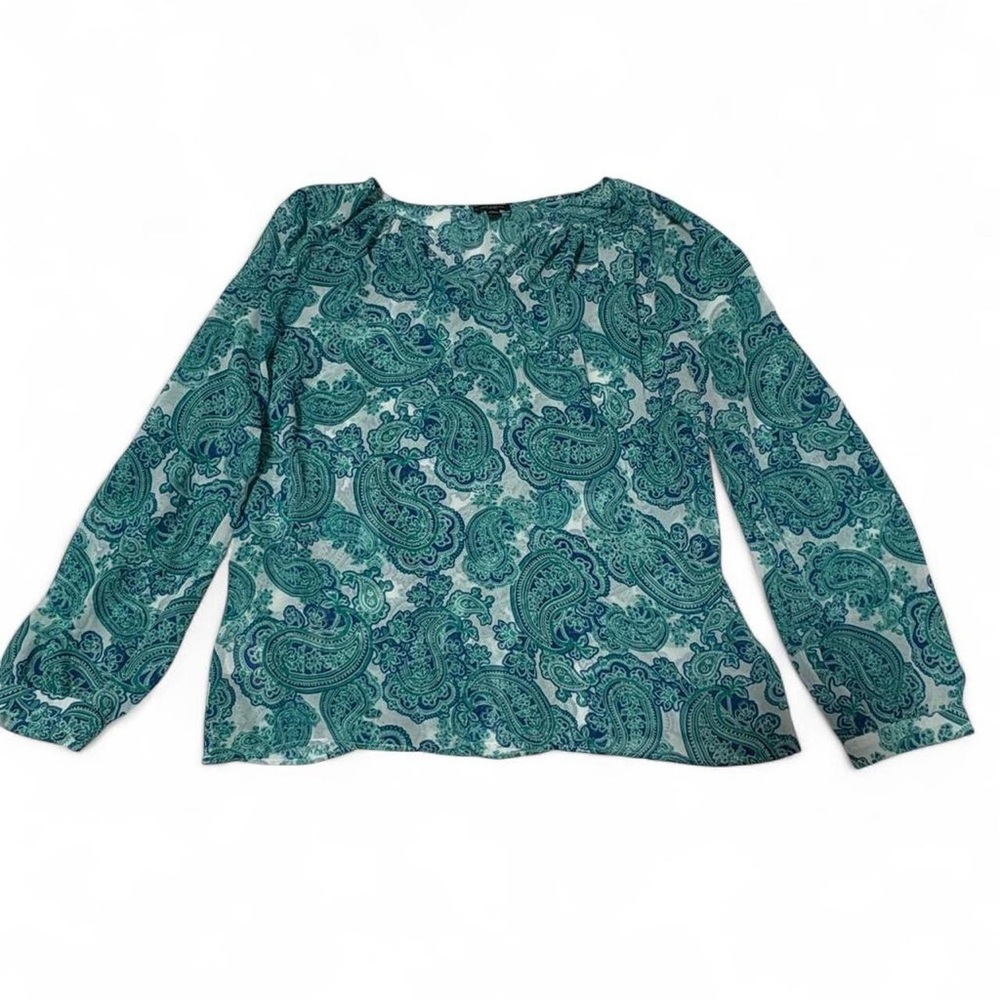 Ann Taylor Teal Paisley Blouse